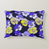 パンジーデザインイエローパープルブルーガーデンフラワーズ アクセントクッション (裏面)