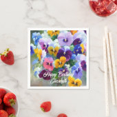 パンジーハッピーバースデー スタンダードカクテルナプキン (インサイチュ)