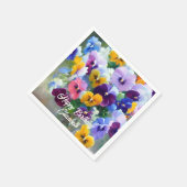 パンジーハッピーバースデー スタンダードカクテルナプキン (角)