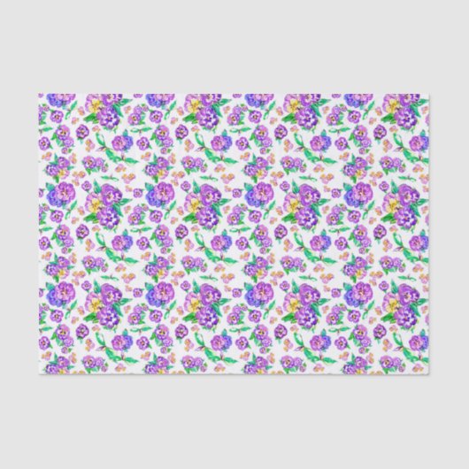 パンジーパターンティッシュペーパー 薄葉紙 (正面)