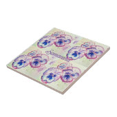 パンジーパニーズパープルフラワーズフローラ水色名 タイル (側面)