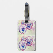 パンジーパニーズパープルフラワーズフローラ水色名 ラゲッジタグ (裏面縦)
