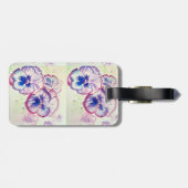 パンジーパニーズパープルフラワーズフローラ水色名 ラゲッジタグ (裏面横)