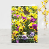 パンジーパーソナライズされた65周年結婚の節目 カード (黄色い花)