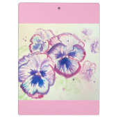パンジーピンクの水色パンジーフローラフラワーフォン クリップボード (裏面)