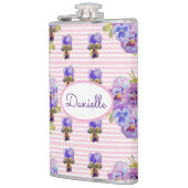 パンジーフローラヴィオラヴィンテージ女性ピンクストライプクThe フラスク (左)