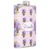 パンジーフローラヴィオラヴィンテージ女性ピンクストライプクThe フラスク (右)