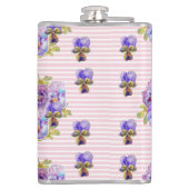 パンジーフローラヴィオラヴィンテージ女性ピンクストライプクThe フラスク (裏面)