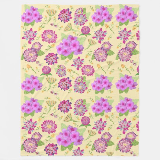 パンジーフローラ毛布 フリースブランケット (正面)