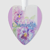 パンジーフローラ水の色の女の子クリスマスデコレーション オーナメント (正面)