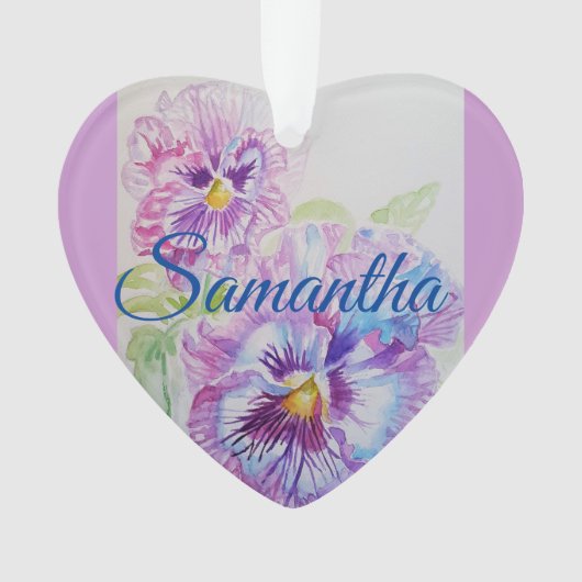 パンジーフローラ水の色の女の子クリスマスデコレーション オーナメント (正面)