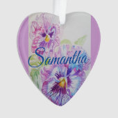 パンジーフローラ水の色の女の子クリスマスデコレーション オーナメント (正面)