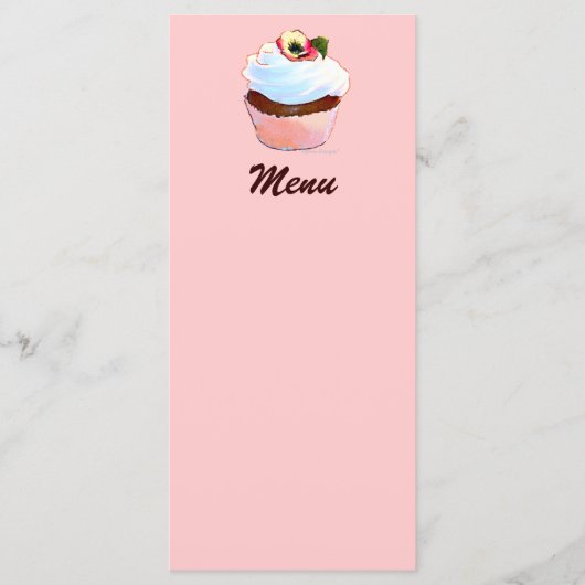 パンジーメニュー付きチョコレートカップケーキ メニュー (正面)