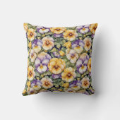 パンジーモダンヴィンテージフローラ装飾用クッション クッション (裏面)