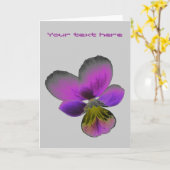 パンジーワイルドダークパープルカスタムグリーティングカード カード (黄色い花)