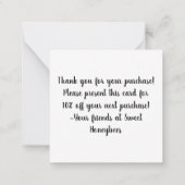 パンジー付きノーテカードサンキュー ノートカード (裏面)