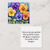 パンジー付きノーテカードサンキュー ノートカード (正面/裏面)