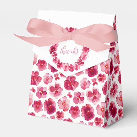 パンジー暗い赤いピンクの水色あなた感謝していをミュートした フェイバーボックス (正面サイド)