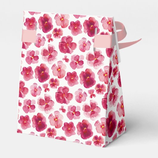 パンジー暗い赤いピンクの水色あなた感謝していをミュートした フェイバーボックス (裏面サイド)