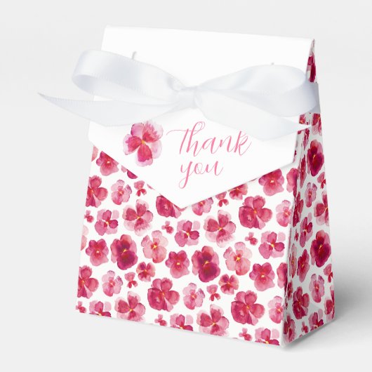 パンジー暗い赤いピンクの水色あなた感謝していをミュートした フェイバーボックス (正面サイド)