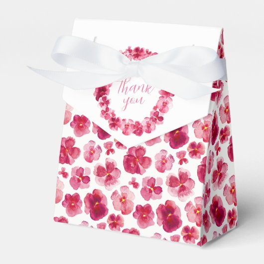 パンジー暗い赤いピンクの水色あなた感謝していをミュートした フェイバーボックス (正面サイド)