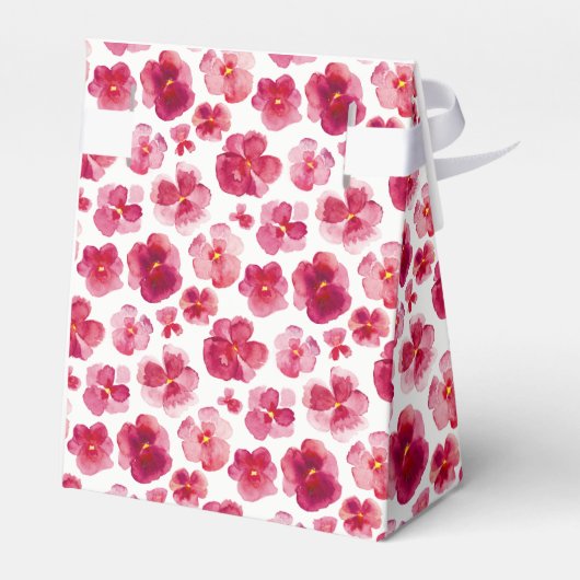 パンジー暗い赤いピンクの水色あなた感謝していをミュートした フェイバーボックス (裏面サイド)