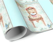 パンジー椅子付チョコレートカップケビクトリアンーキ ラッピングペーパー (ロールコーナー)