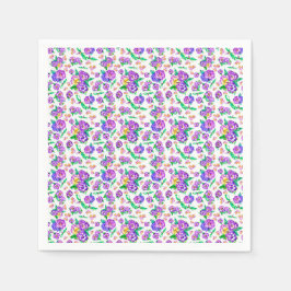 パンジー模様紙ナプキン スタンダードカクテルナプキン