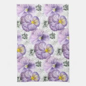 パンジー模様 キッチンタオル (縦)