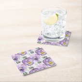 パンジー模様 スクエアペーパーコースター (インサイチュ)