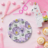 パンジー模様 ペーパープレート (パーティー)