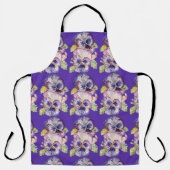 パンジー水彩フラワーフローラキッチンエプロン エプロン (正面)