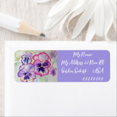 パンジー水彩フラワー差出人住所ラベル ラベル (インサイチュ)