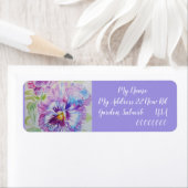 パンジー水彩フラワー差出人住所ラベル ラベル (インサイチュ)