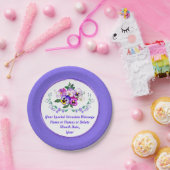 パンジー紙プレート。誕生日結婚、記念日 ペーパープレート (パーティー)