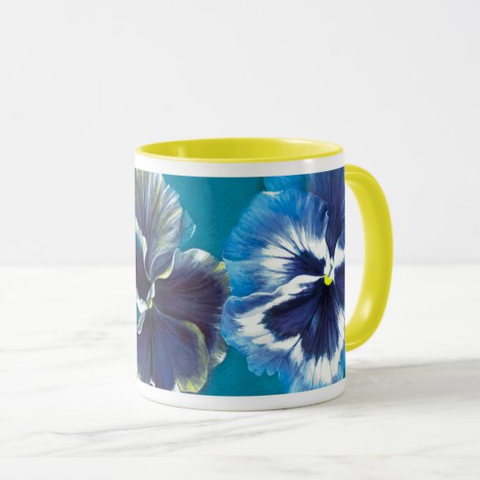 パンジー素晴らしアート絵画フローラのマグカップ マグカップ (正面右)