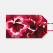 パンジー素晴らしア絵画ートの赤い贈り物ラベル ギフトタグ (正面(横))