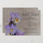 パンジー素朴ブライダルシャワー招待状 招待状 (正面/裏面)