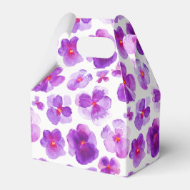 パンジー紫色の水彩絵画箱 フェイバーボックス