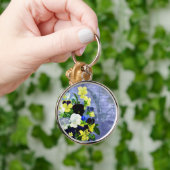 パンジー結婚ハートキーチェーン キーホルダー (手)