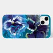 パンジー絵画のフローラアクアブルー名 Case-Mate iPhoneケース (裏面 (横))