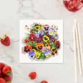 パンジー美しいコラージアンドバタフライナプキン スタンダードカクテルナプキン (インサイチュ)