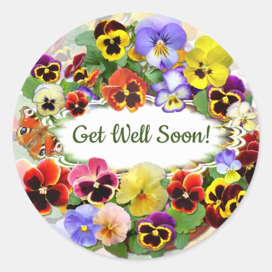 パンジー美しい ラウンドシール (正面)