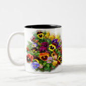 パンジー美しい～リンガーマグ#2 ツートーンマグカップ (左)