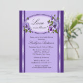 パンジー花フレームのブライダルシャワーの招待状 招待状 (スタンド正面)