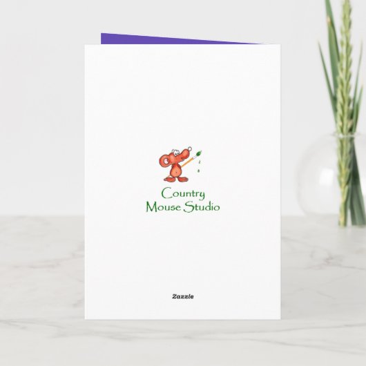 パンジー花叔母マザーズデイカード カード (裏面)