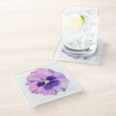 パンジー花水カラーコースター ガラスコースター (アングル)