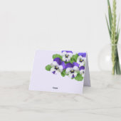 パンジー薄紫パープルパーティーイベントフラワーカスタマイズ サンキューカード (裏面)