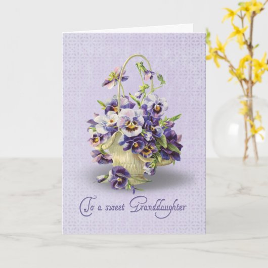 パンジー誕生日for孫娘 カード (黄色い花)