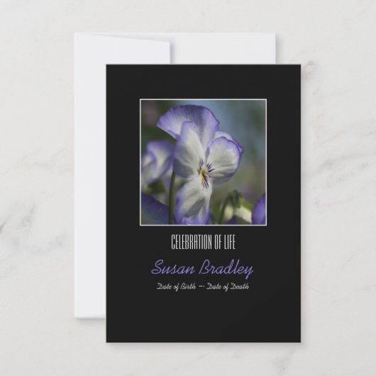 パンジー1お祝い·オブ·ライフ·メモリアル 招待状 (正面)